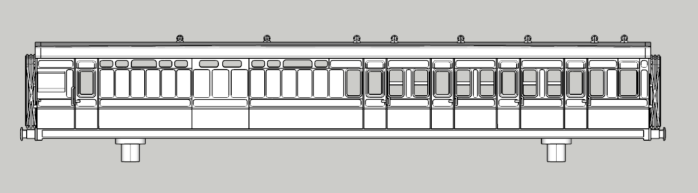 (image for) LSWR Panelled 4 cmpt Brake Corridor Third - d132 LH